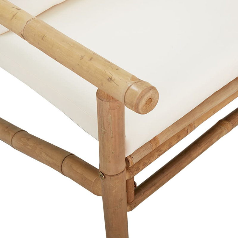 Banc de jardin en bois Aniceto, Blanc crème