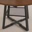 Table ronde extensible de 47 po avec rangement - Finition noyer, structure en métal, sièges 4-8
