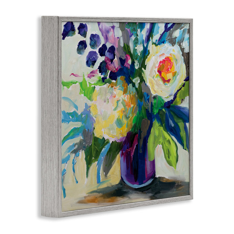 Améthyste, bouquet de fleurs, estampe numérique, conception de Jeanette Vertentes, H 12 po x l 12 po