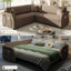Canapé-lit convertible en L 85,1 po avec canapé-lit modulaire avec port USB, poche latérale et revêtement en peluche-755185821