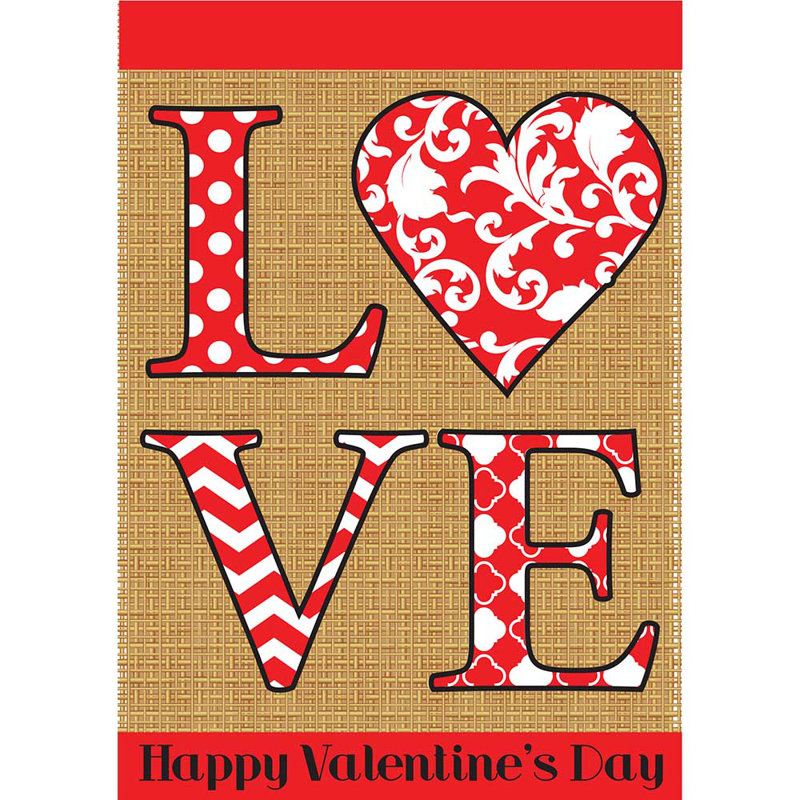 Drapeau de jardin Caressa LOVE Valentines