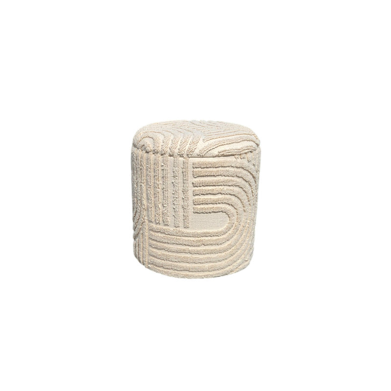 Arviso 16" Diameter Handwoven Solid Sage Fabric Storage Ottoman