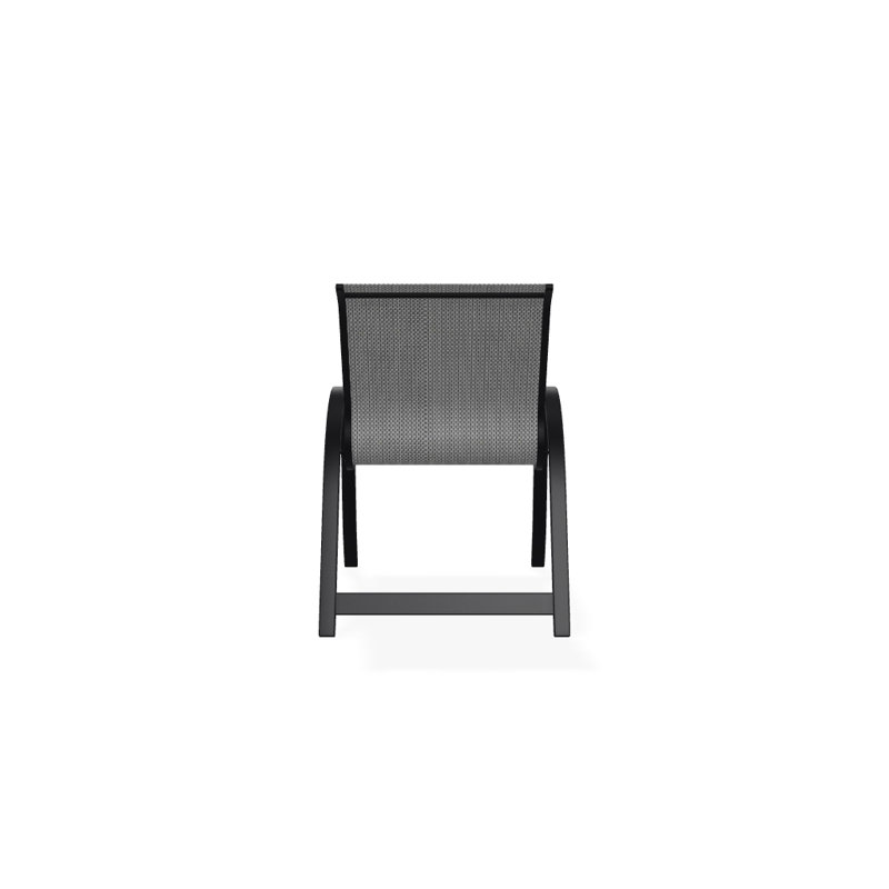 Aruba Stacking Patio Dining Armchair, Nickel, Black