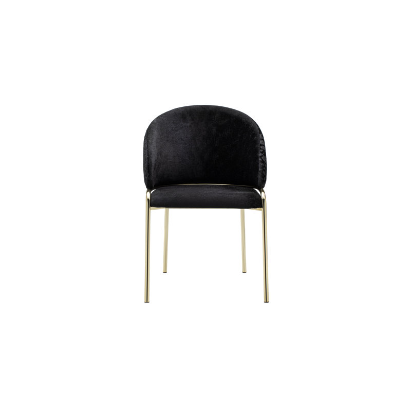 Onyx Velvet Side Chair, Gold, Black