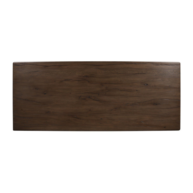Castro Oak Double Pedestal Dining Table, Gray Reclaimed French Oak