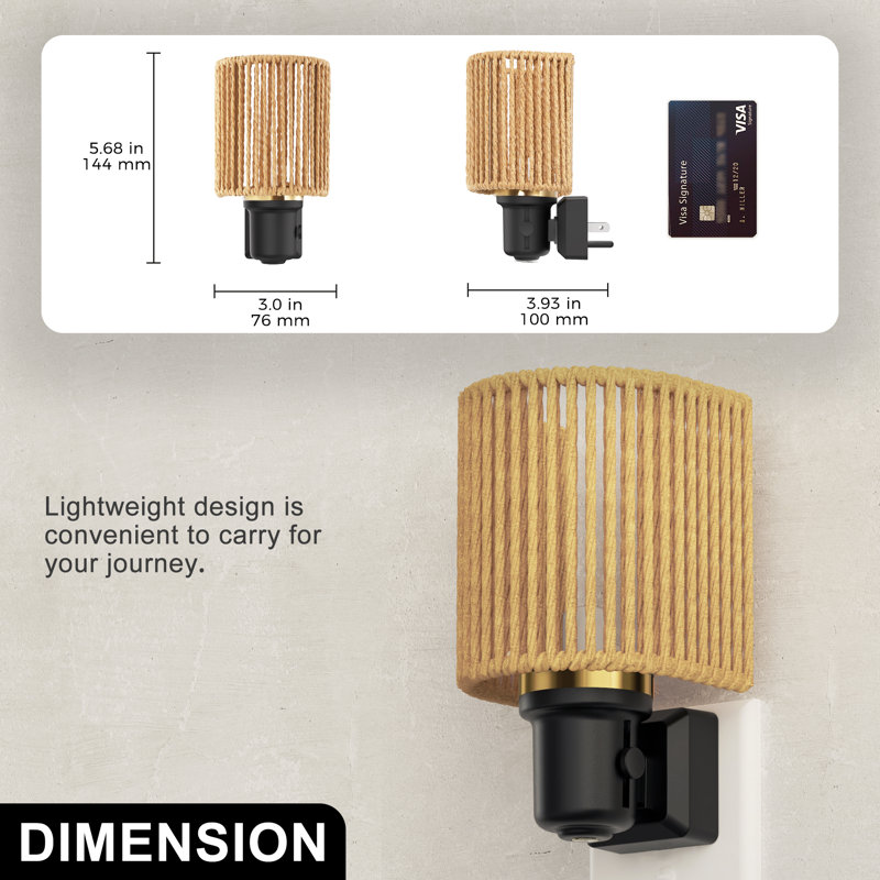 Veilleuse dorée à corde dorée, intensité variable blanc chaud 2700K