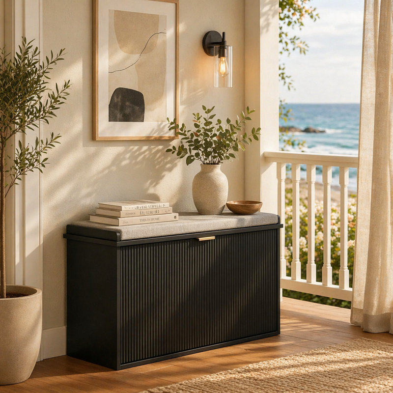 Elegant Hall Shoe Cabinet,Storage Bench,Shoe Bench