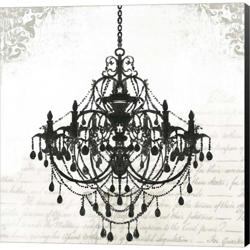 Lustre noir I - impression sur toile tendue, H 12 po x l 12 po x P 1,5 po