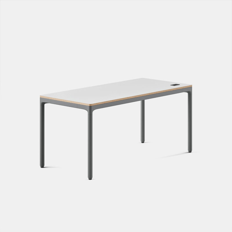 Four Leg Standing Desk, White, Carbon, 44.6" H x 59" W x 27" D