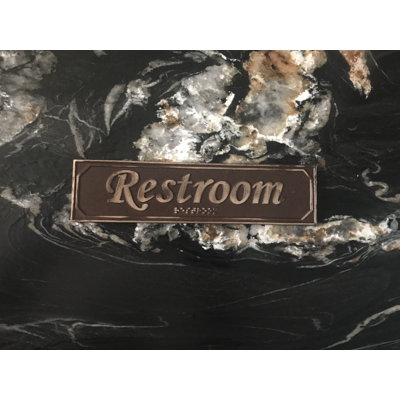 Restroom Door Sign with Braille