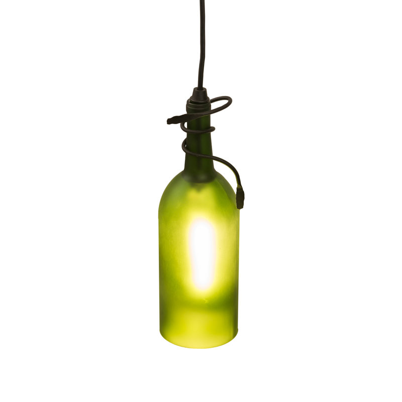 Greenbriar Oak 1 - Light Pendant, Frosted Green, 84" H x 4" W x 4" D