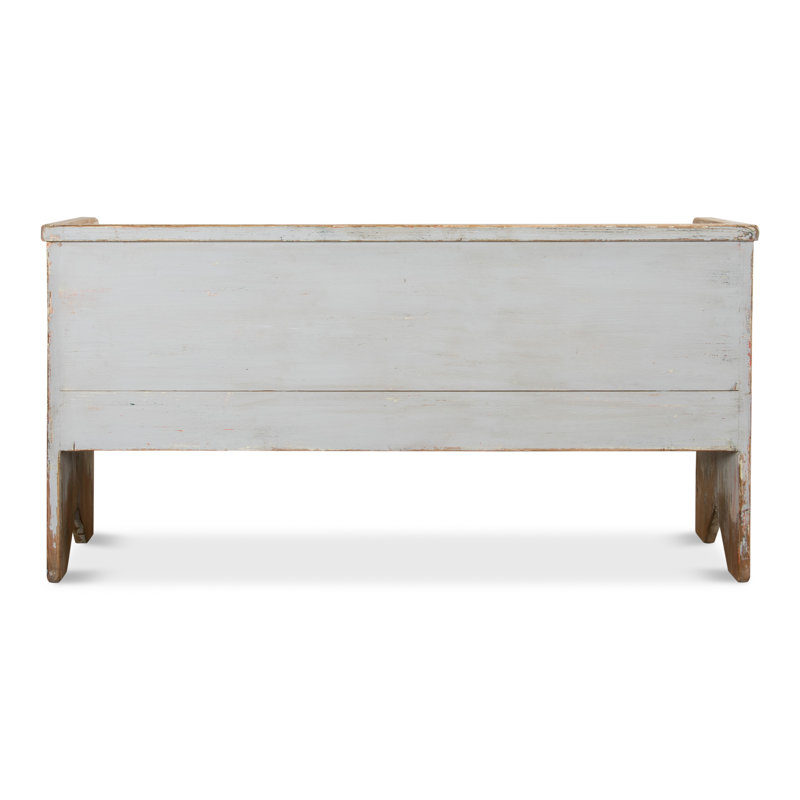 Beach Solid Wood Dining Bench, Gray