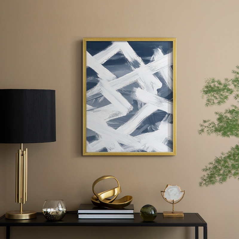 Abstrait XXIX, reproduction encadrée - prête à être accrochée - fabriquée aux États-Unis, H 10 po x P 8 po, Doré