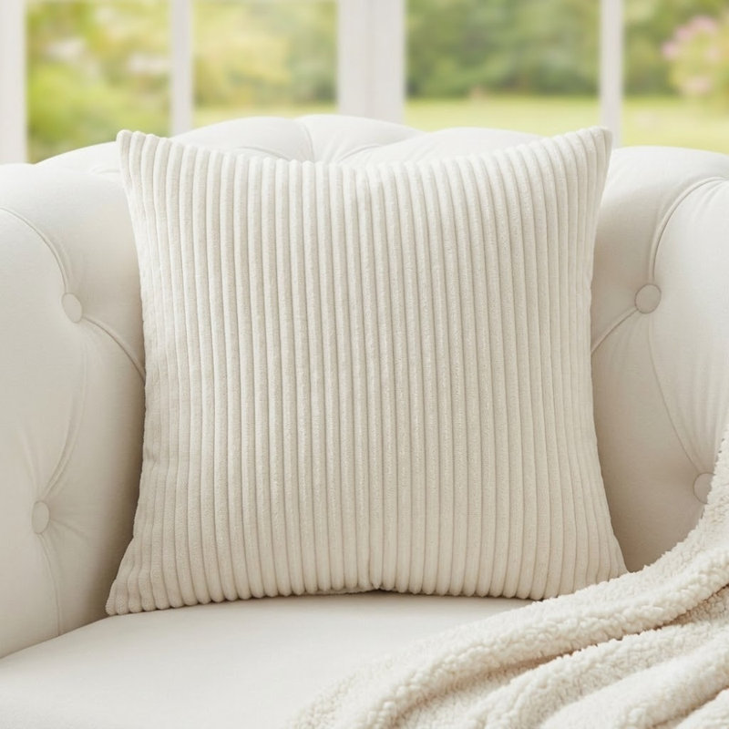 Pack Of 4 Corduroy Square Scatter Cushion Cover