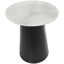 Table d'appoint d'appoint géométrique en marbre blanc avec base en bois noir