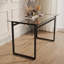Table de salle à manger rectangulaire moderne en verre 51 po avec plateau en verre trempé et pieds en métal 51 po-1982865693