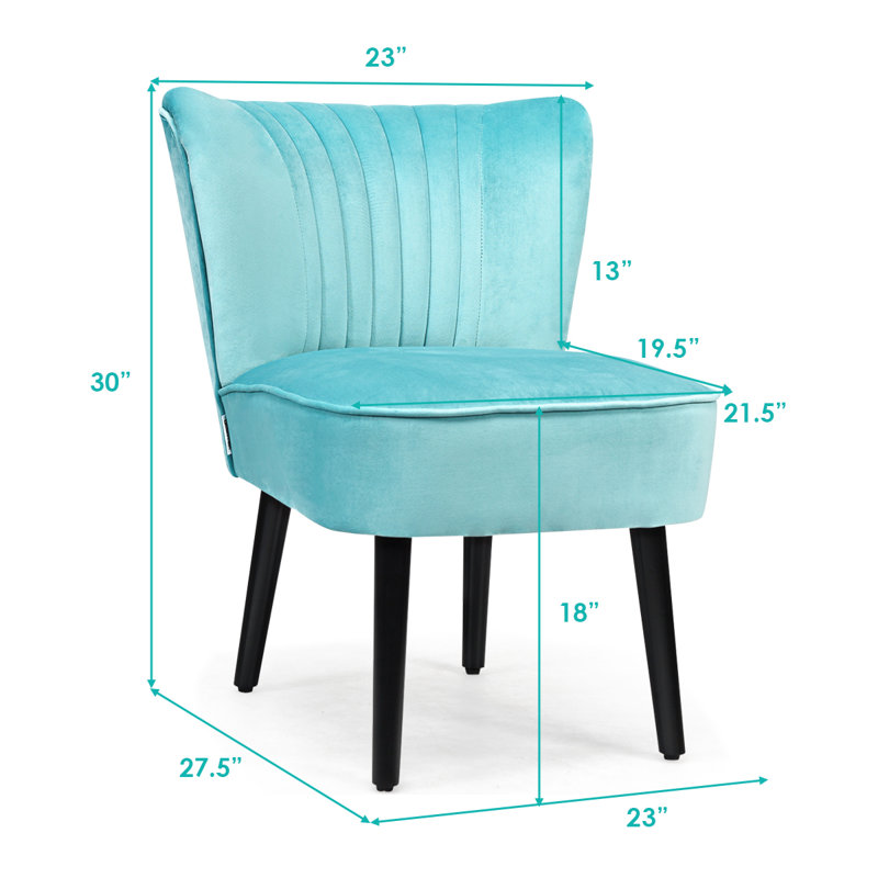 Chaise d'appoint 23 po Shockley, Turquoise