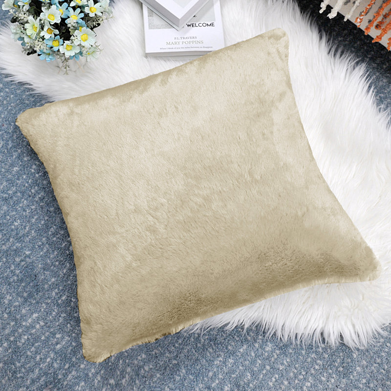 Housse de coussin réversible en fausse fourrure, Gruau