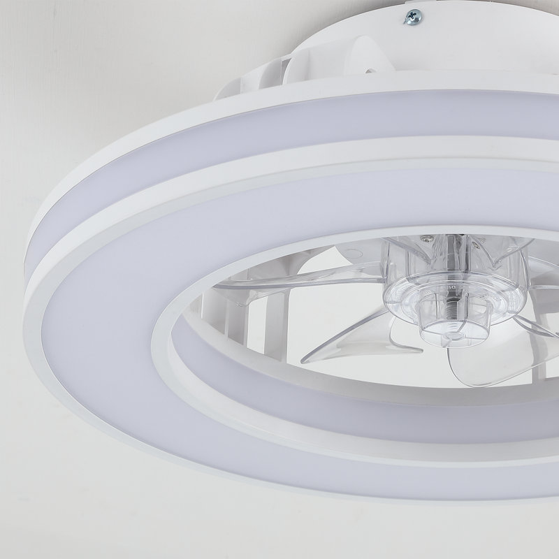 Ventilateurs de plafond compacts sans pales de 16 po avec lumières DEL à intensité variable et télécommande, 3 couleurs