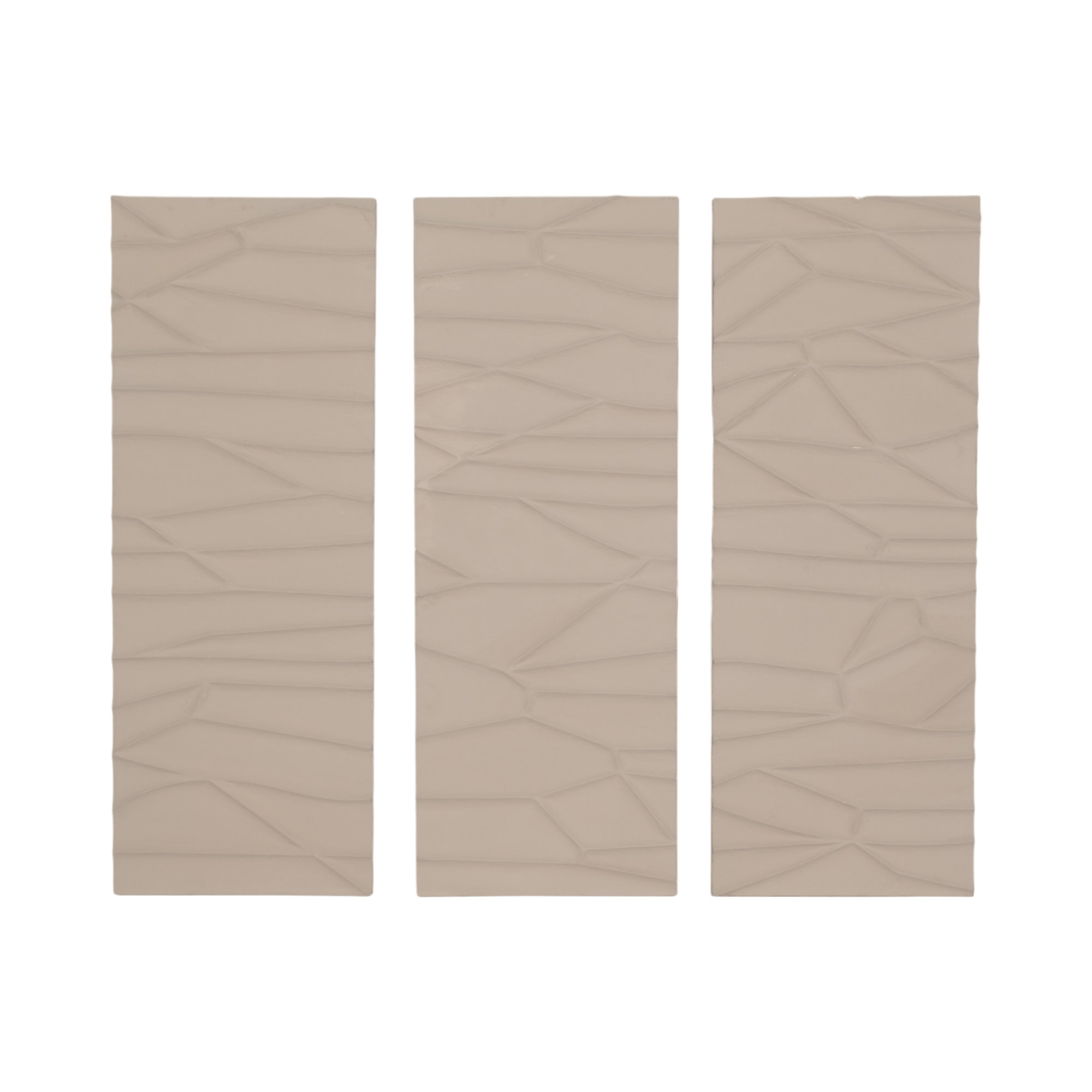 Sagebrook Home Set of 3 24X63 Chinati Dimensional Plaster Art.