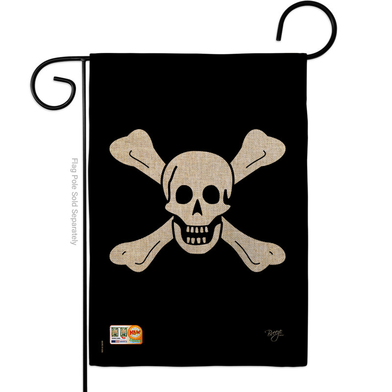 Worley de pirate 2 côtés en toile jute 19 x 13 po richard drapeau de jardin