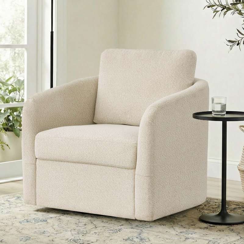 Fauteuil pivotant rembourré 33 po, Beige