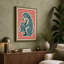 Bear And Cat Embrace Mid-Century - Print-136814233-136814238