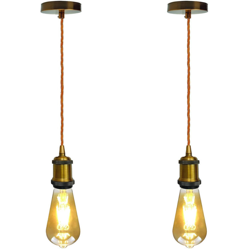 2 - Light Single Pendant, Yellow Brass
