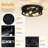 2 Pack 4-Light Matte Black Industrial Flush Mount Ceiling Light
