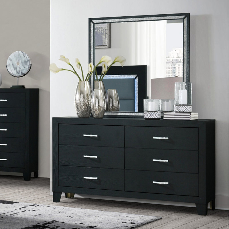 Miroir noir CARLOS, Noir