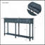 Console rustique avec 2 tiroirs et tablette - Structure en bois massif, finition vieillie, assemblage facile-1148099178