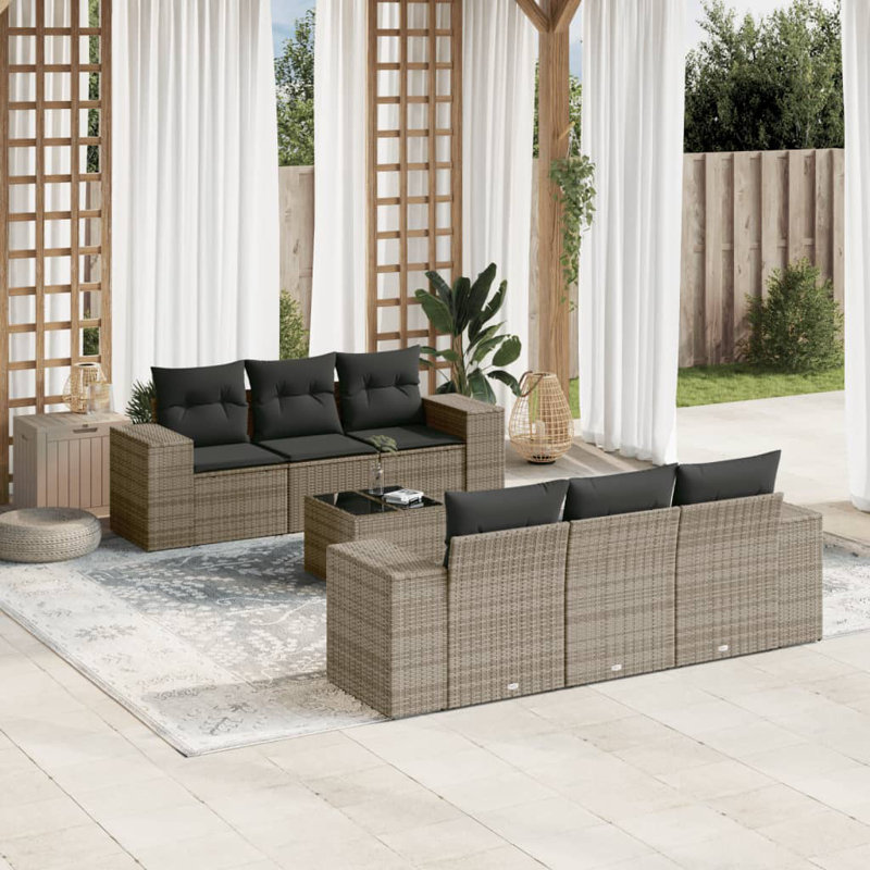 Vidaxl Garden Sofa Set Gray, Dark Gray