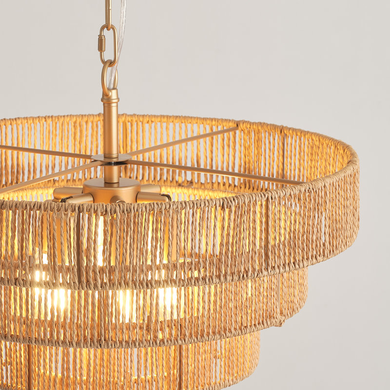 Akimitsu 6 - Light Dimmable Tiered Chandelier, Yellow, Gold