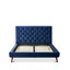 Lit plateforme en velours bleu Dillon