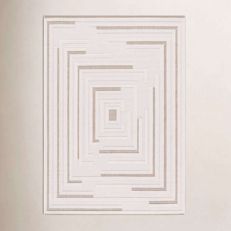 Tapis d'intérieur / extérieur à motif géométrique Roslyn Clemons, Rectangle 4pi x 6 pi