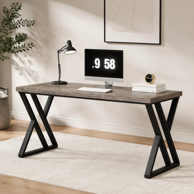 Heavy-Duty Computer Desk, 55" Simple Study Desk Writing Table