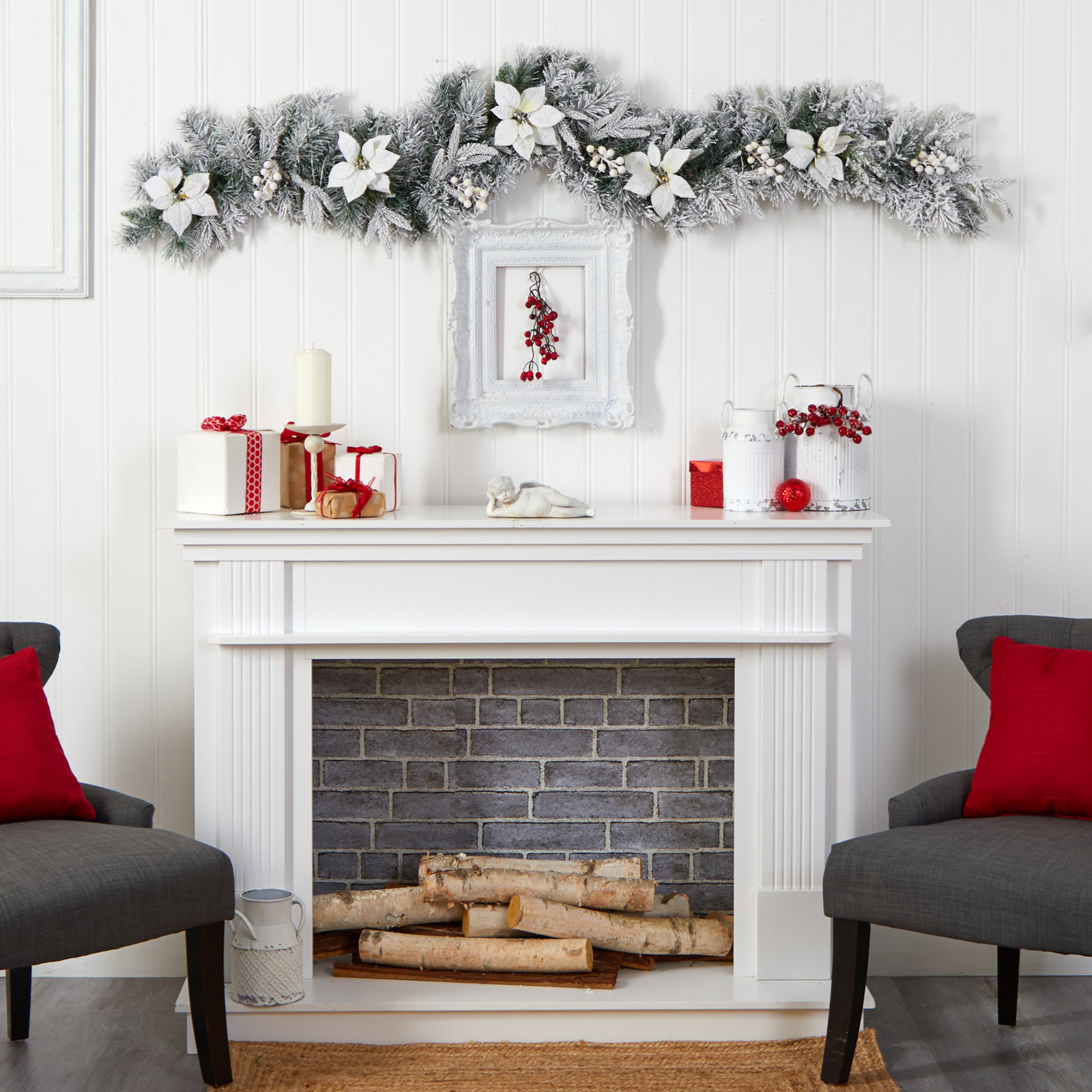 72'' in. Lighted Faux Garland