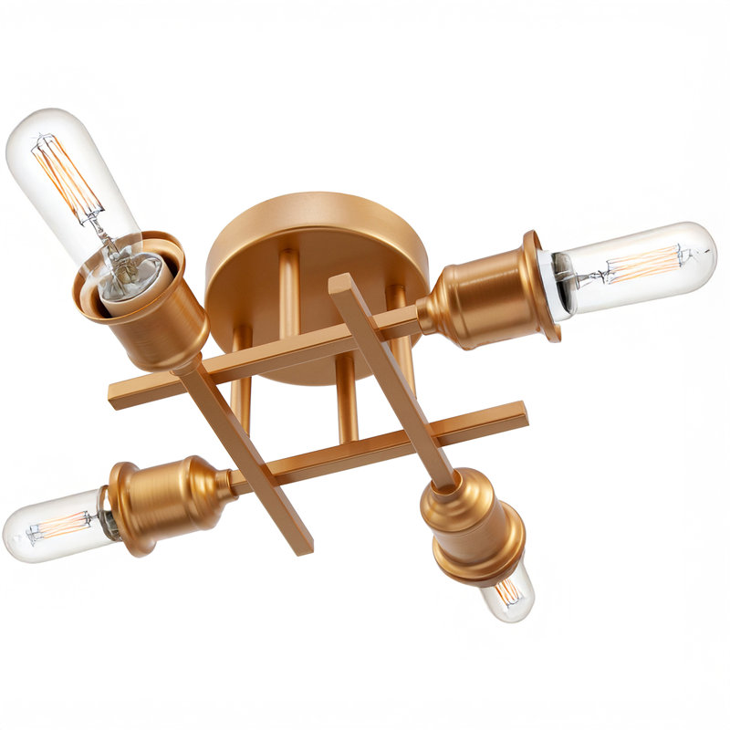 Semi Flush Mount, Brushed Gold