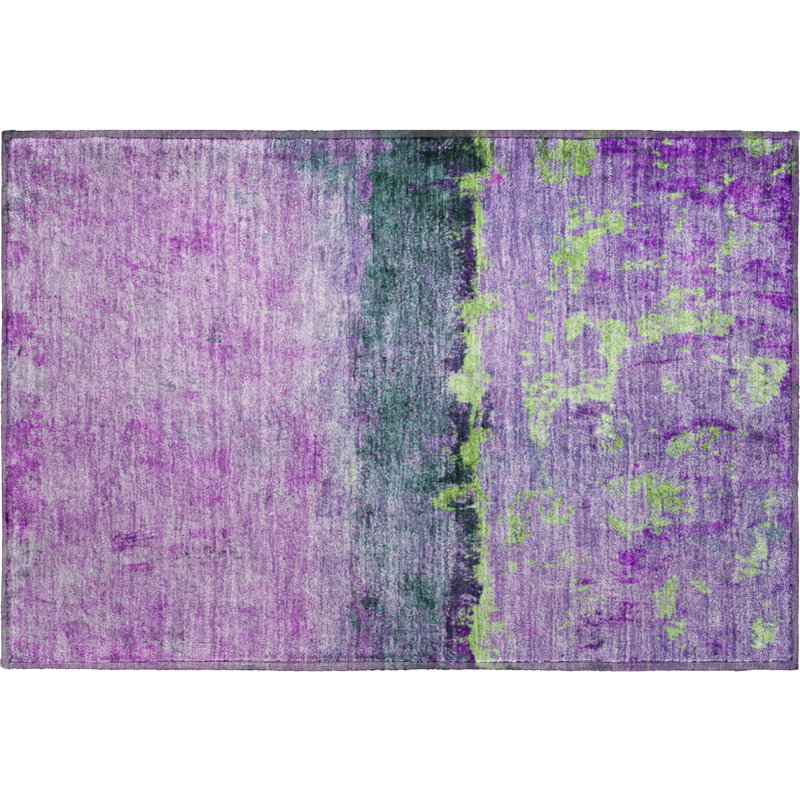 Tapis abstrait Varroville AMF1716 lavable à la machine de qualité supérieure, Rectangle 1 pi 8 po x 2 pi 6 po