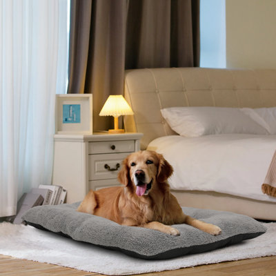 Lit lavable rectangulaire pour chien avec fond antidérapant doux et moelleux pour chien et chat, idéal pour les caisses et l'intérieur