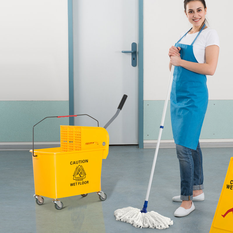 Alefiyah Cleaning Trolley Driving Bucket Mop with Press