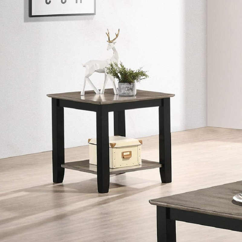Table de bout simple en bois d'hévéa