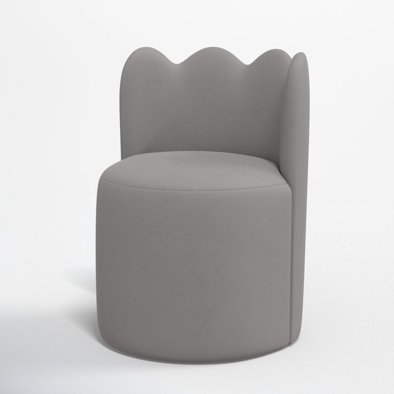 Wavy Back Dining Chair, Classic Otter Performance Velvet