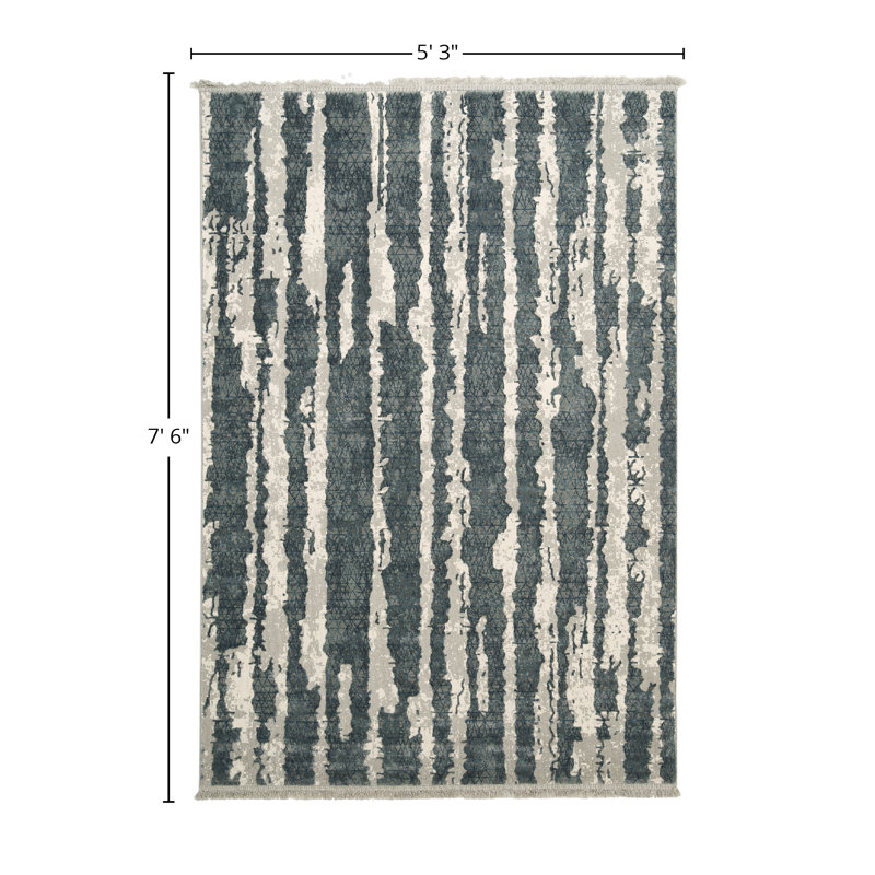 Liberta Area Rug, Gray/Navy