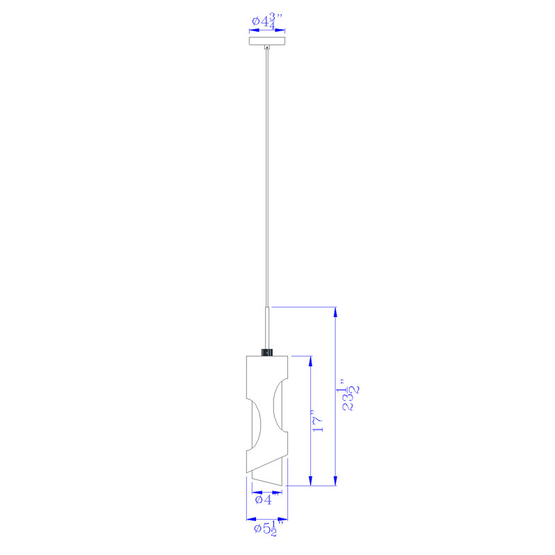 Luminaire suspendu à cylindre simple 1 lumières Henderson