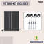iBathUK Belgravia Horizontal Double Slim Flat Panel Radiator (KDW229)-115988049-115988050