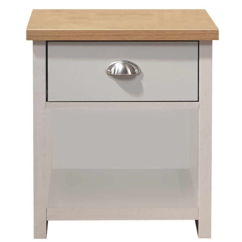 Kerry Sled End Table, Beige, Matt Grey