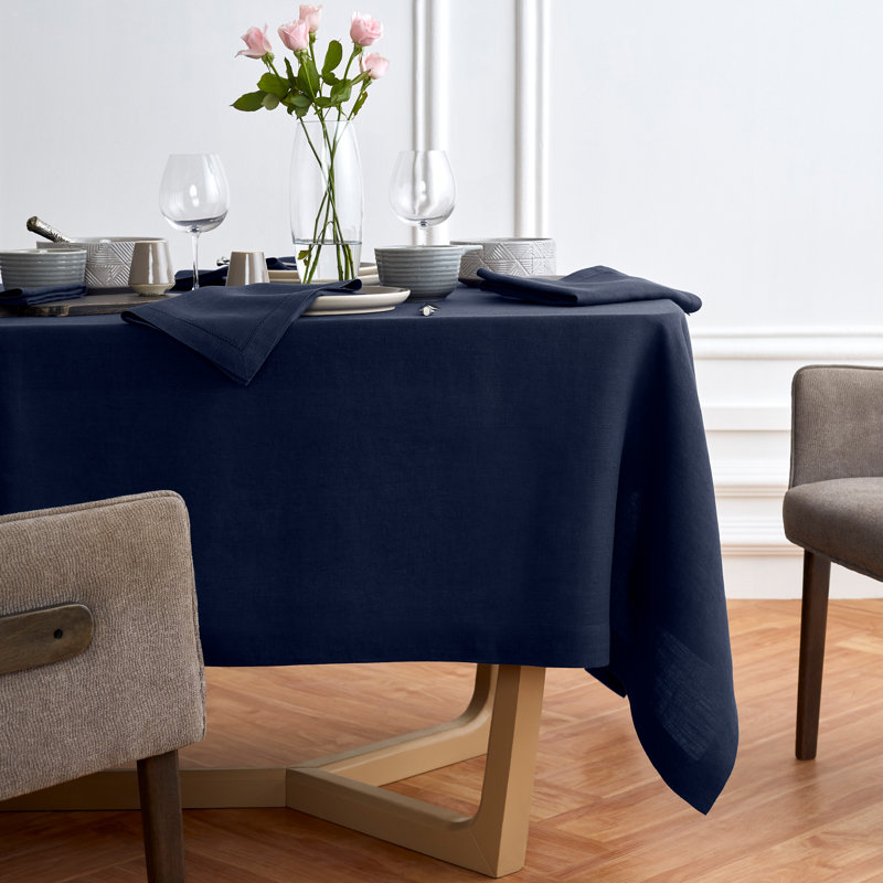 Sonoma - 100% Pure Linen Tablecloth (Prewashed), Indigo Navy, 70" Square