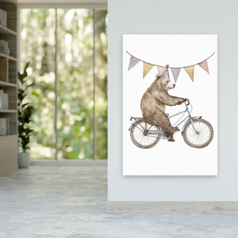 Party Bear On Bike, H 60 po x l 40 po