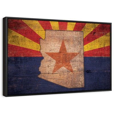 State Map Over Arizona Flag Canvas Print